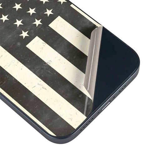 Black & White USA Flag iPhone 15 Skin